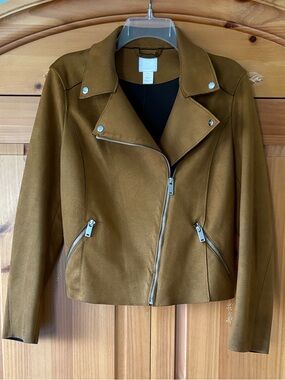 🌟HP🌟H&M Faux Suede Moto Jacket